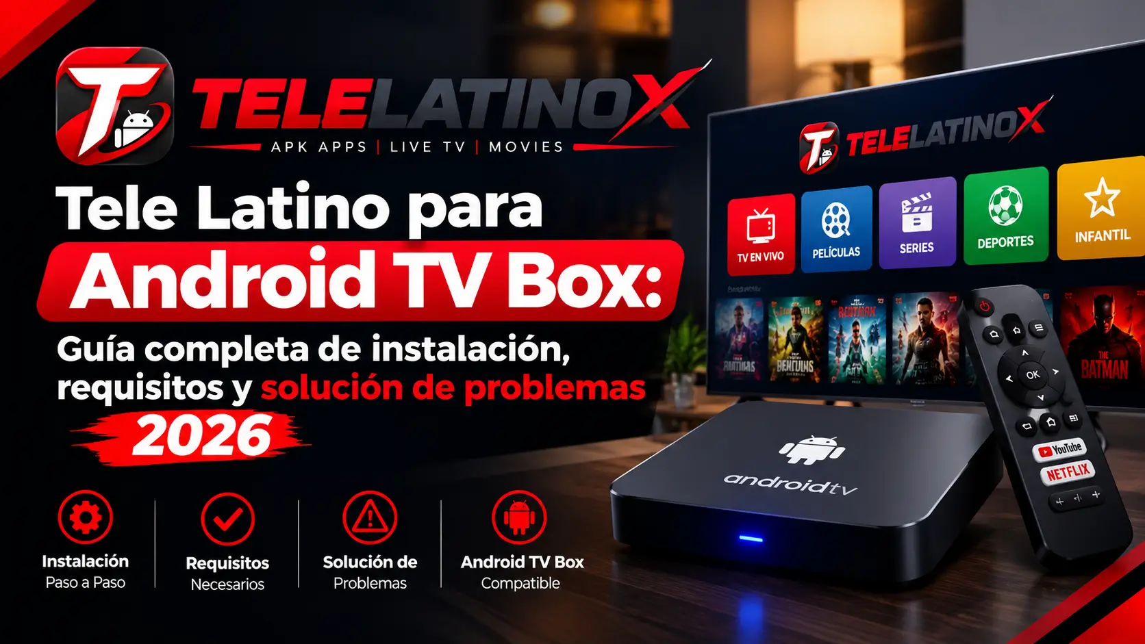 Tele Latino para Android TV Box en un televisor inteligente